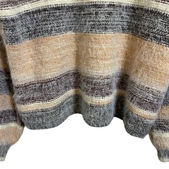 BKE Striped Fuzzy Knit Sweater Earthy Rustic Southwestern Boho Cottagecore Small - Picture 11 of 11